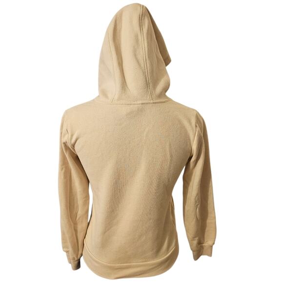 Cream With A Green Adidas Logo Fleece Pullover Hoodie Sweatshirt Kids Size Small - Picture 2 of 10